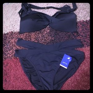 Black two-piece bikini